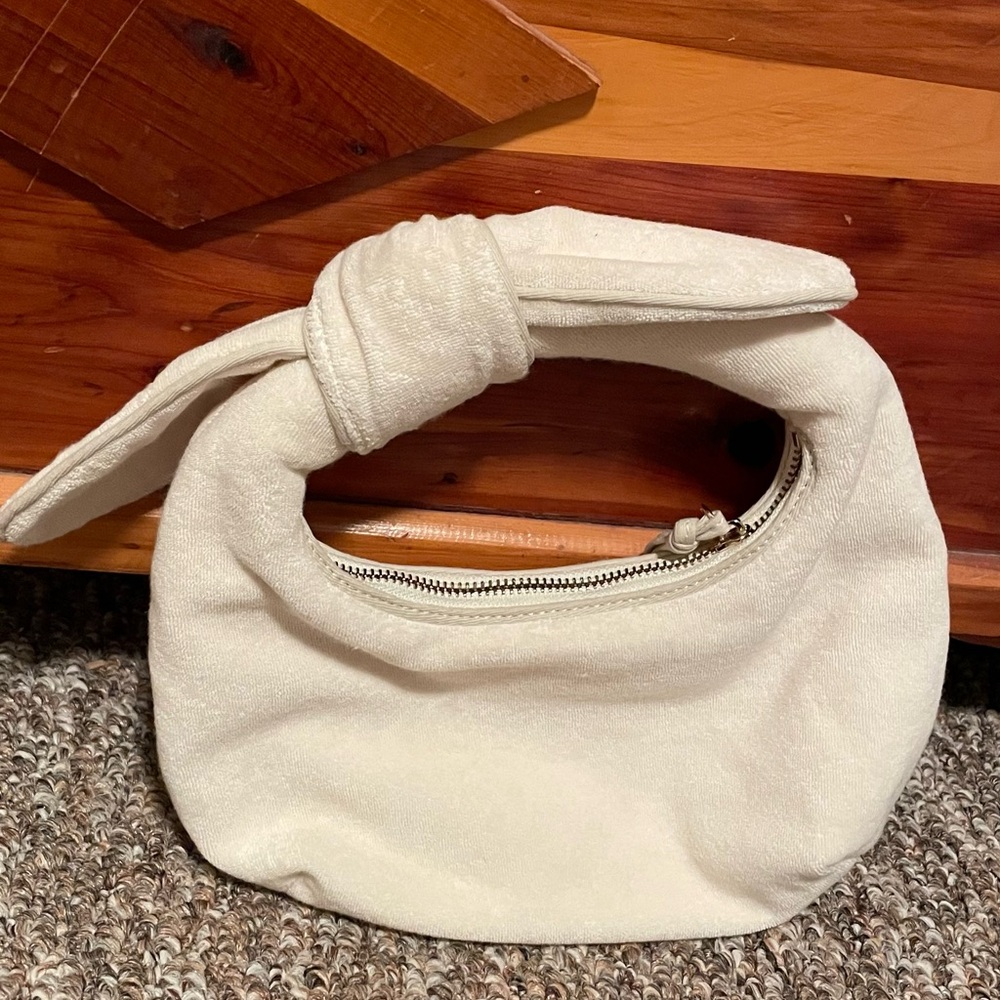 Elegant Cream Knot Handle Bag